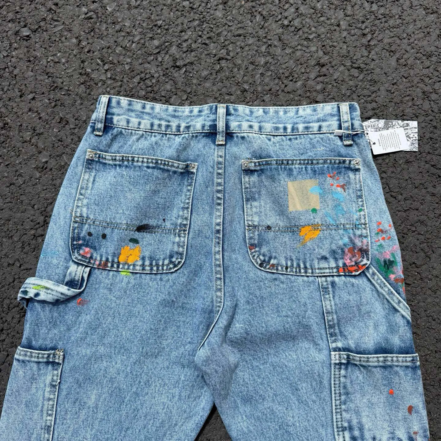 #8163 P250💰 Independent GALLERY DEPT. Vintage splicing loose washed flared jeans - truly restore the ultimate texture of Vintage - original hardware accessories washed and other elevators, QR code analysis are all purchased from the original factory, high degree of restoration, you are welcome to compare the products~ - three-dimensional version loose and comfortable without picking the body shape taller and slimmer factory Seiko original factory quality control same style for men and women can be matched with couples Versatile recommendation Necessary jeans for all seasons -Size: 28 30 32 34 36